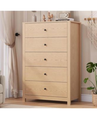 5 Drawer Dresser for Bedroom - Modern Simply Chest of Drawers, Wood Storage Dresser with Deep Drawers for Living Room, Hallway.