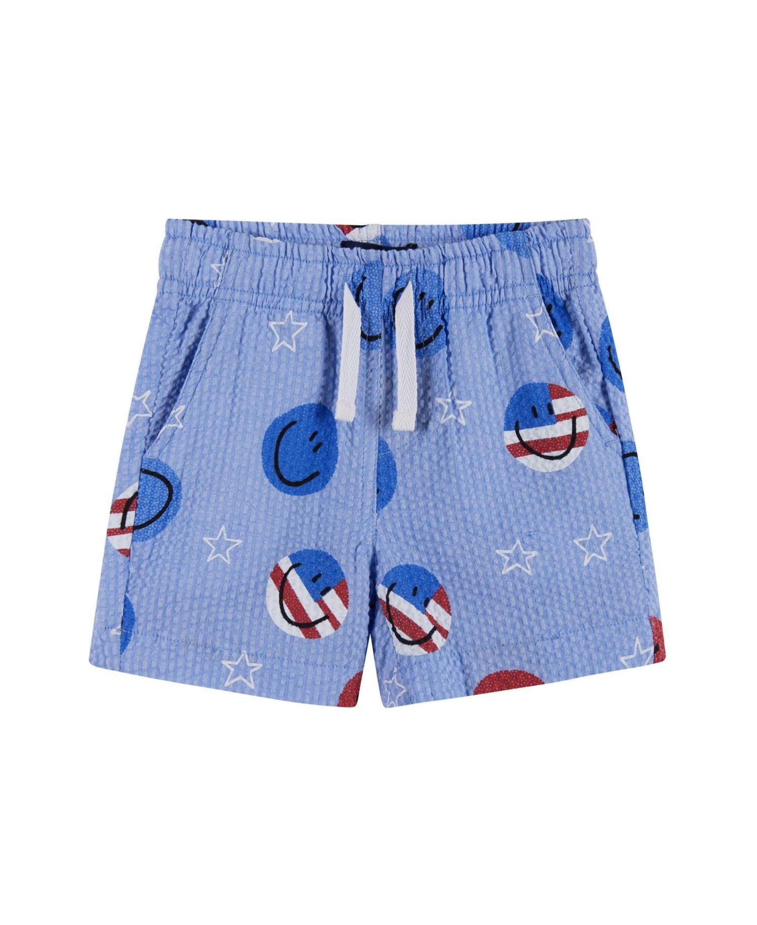 Infant Boys Short Sleeve Patriotic Smile Seersucker Set