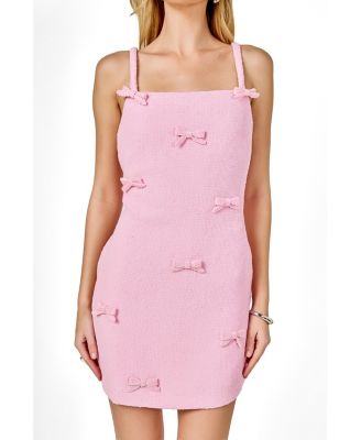 Women's Bow Embellished Mini Dress