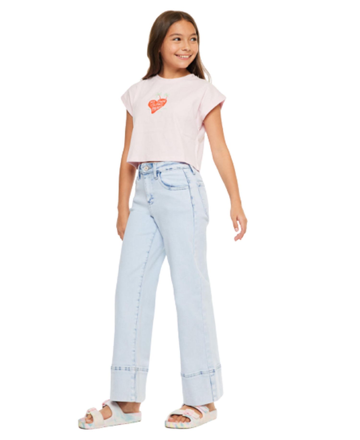 Big Girls USA Kassie High Rise Crop Wide Leg Jeans