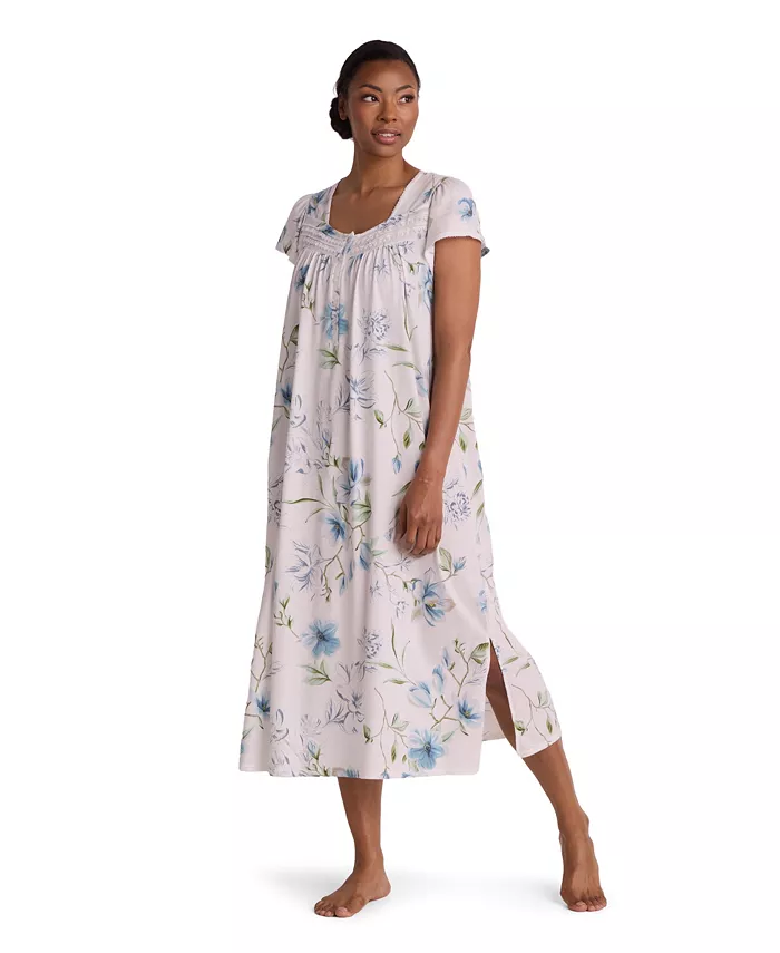 Women's Short-Sleeve Square Neck Long Gown