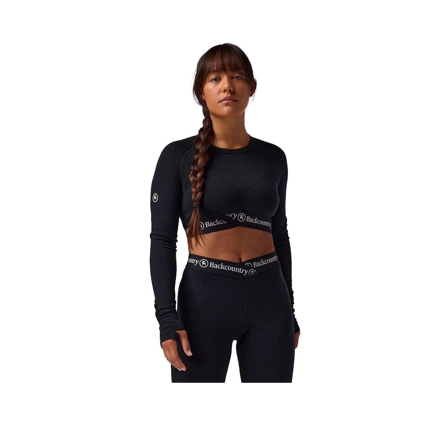 Women's BGA Cedars Merino Lt-Wt Baselayer Cropped Crew Top- Lightweight Long Underwear Tops
