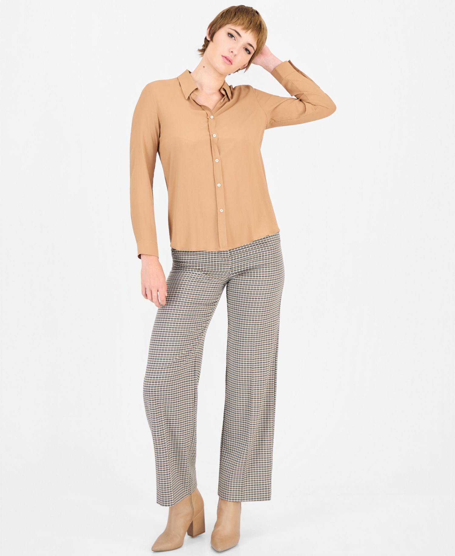 Women's Emmvisone Silk-Blend Straight-Fit Blouse
