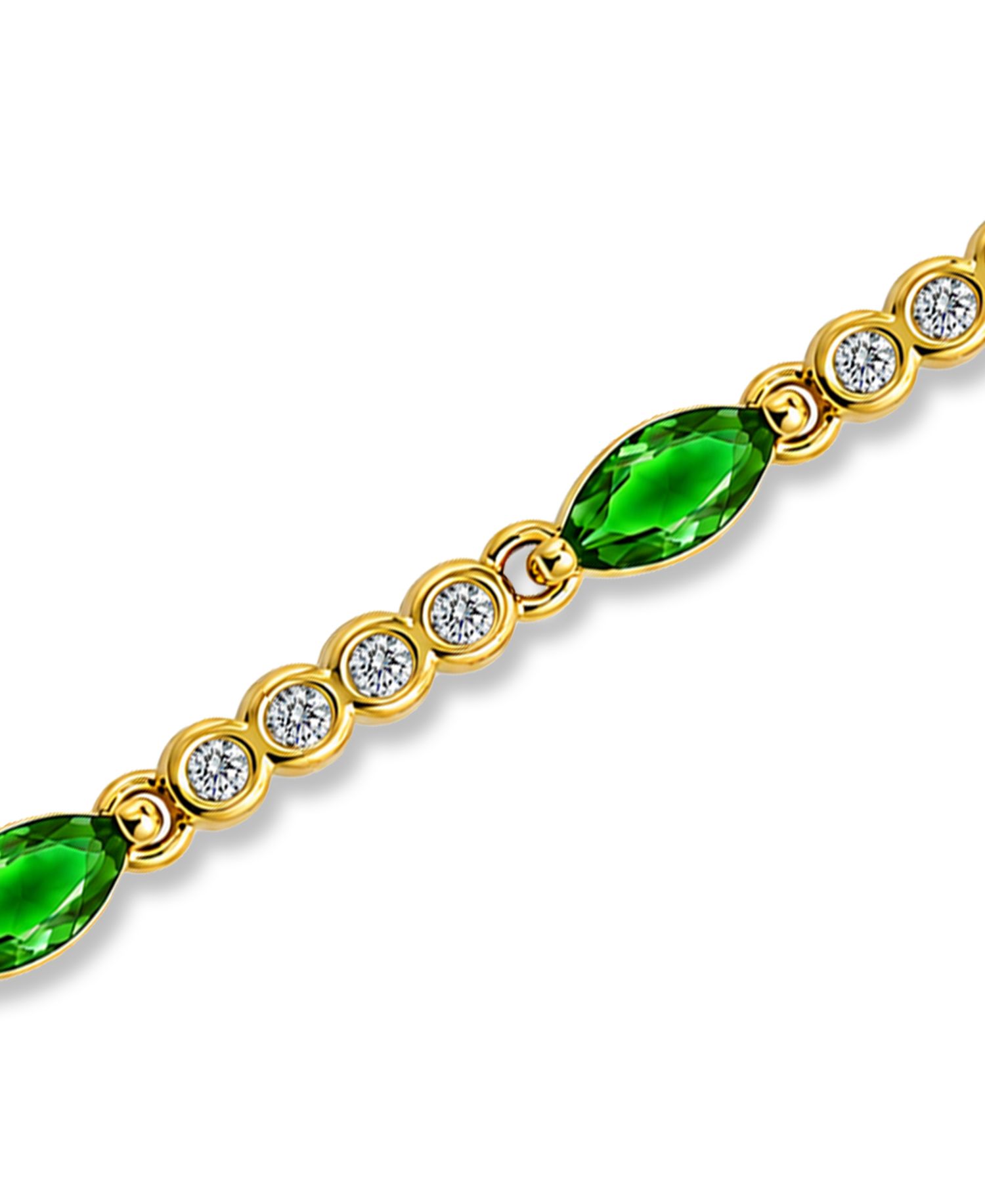 Marquise Emerald Green Cubic Zirconia Stones Bracelet