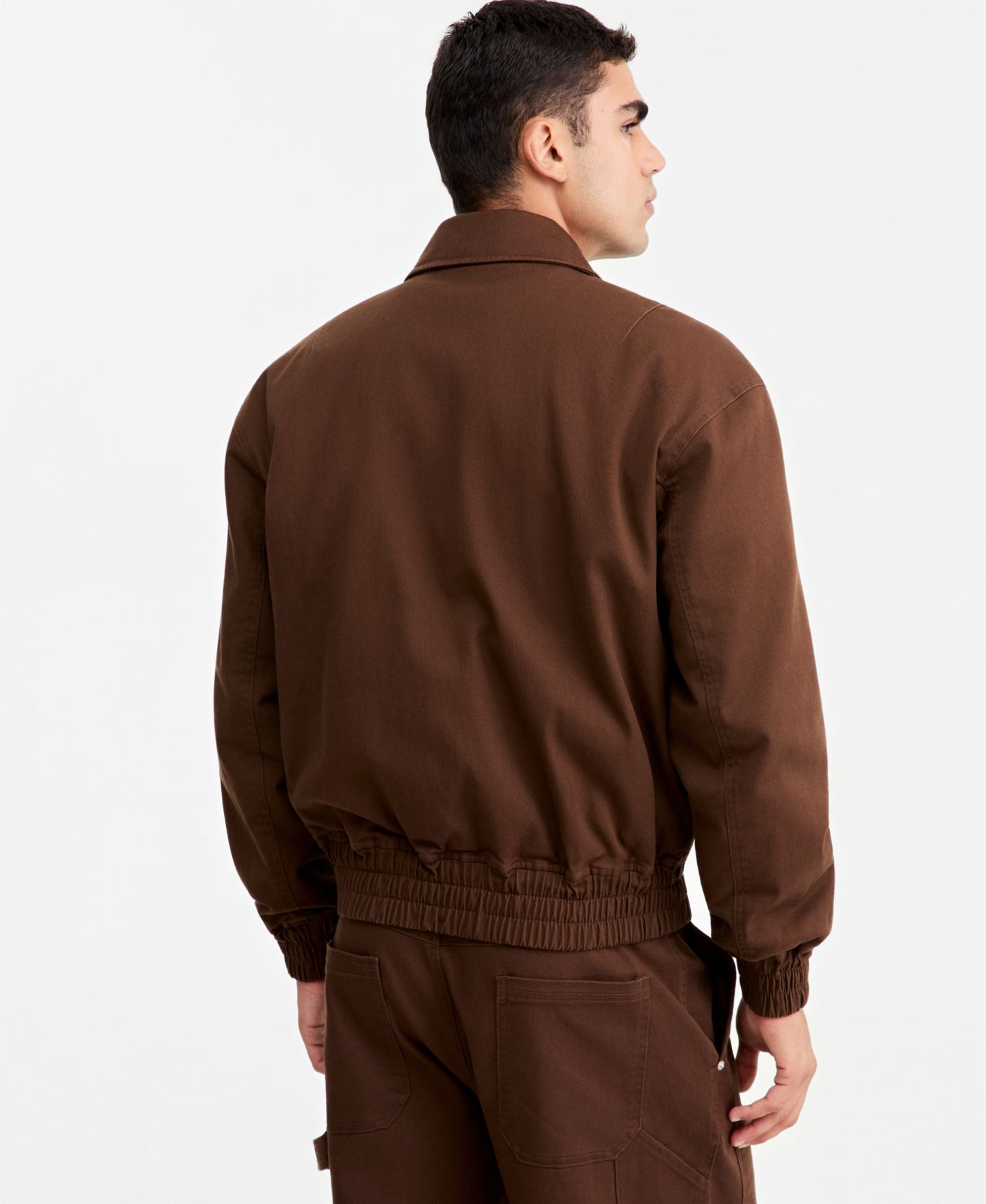 Мужская куртка Mode of One Flight Utilitarian Cotton-Blend Relaxed-Fit Bomber, цвет: Шоколадный — фото 4