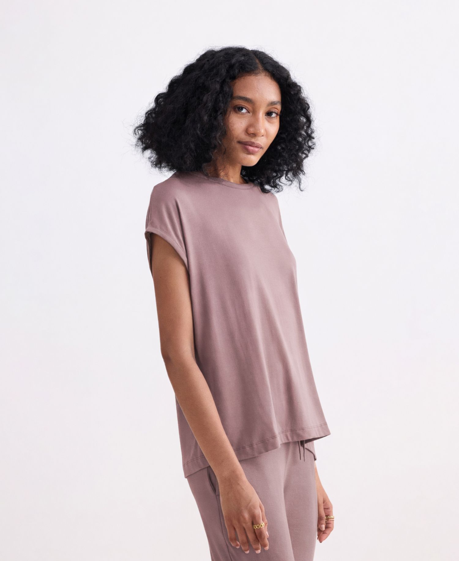 Women's Relaxed Tee in Dusty Rose