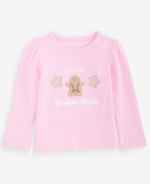 Футболка First Impressions Mix & Match Long-Sleeve Cookie Taster T-Shirt для девочек-малышей