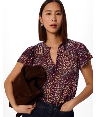 Women's Orchid Print Dobby Top