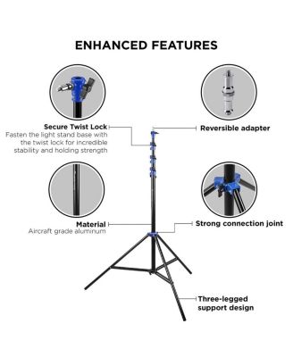13' Pro Air Cushioned Heavy Duty Light Stand for Photography, Lightwight, Portable and Durable Photography Light Stand