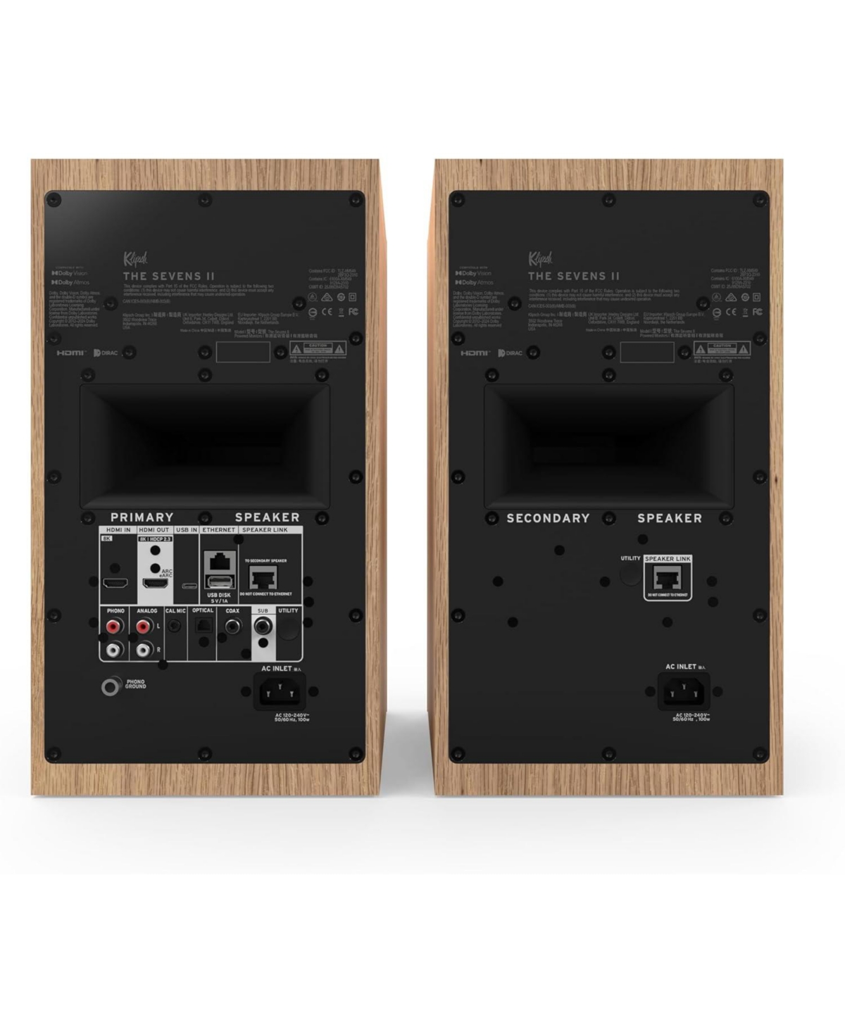 Klipsch The-sevens-ii-red-oak 6.5inch Dolby Atmos Powered Speaker Pair (2026)