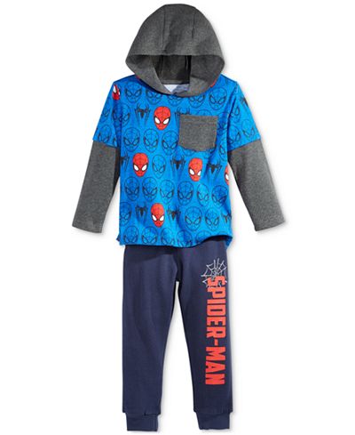 Nannette Little Boys' 2-Pc. Spider-Man Graphic-Print Hoodie & Pants Set