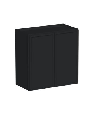 Double Door Short Wall Cabinet with Shelves, Ready to Assemble Kitchen Cabinet with Solid Wood Frame, Soft-Close Slides and Hinge