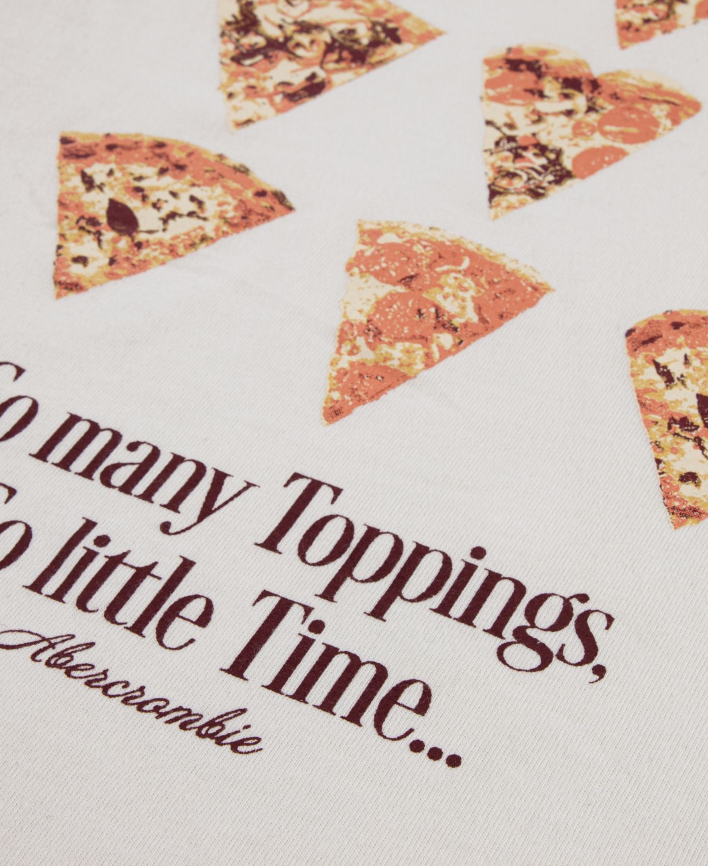 Детская футболка abercrombie kids Pizza оверсайз с коротким рукавом, 5-16, цвет: Молочный белый — фото 3
