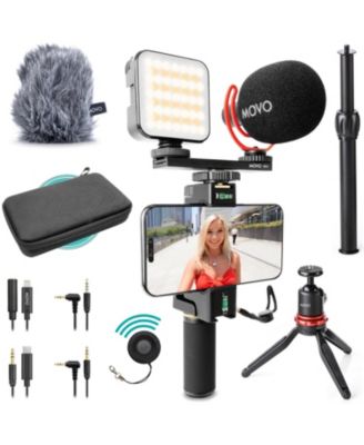 iVlogger-PRO Vlogging Kit for iPhone/Android Smartphones with Mic, Light, Tripod, and More