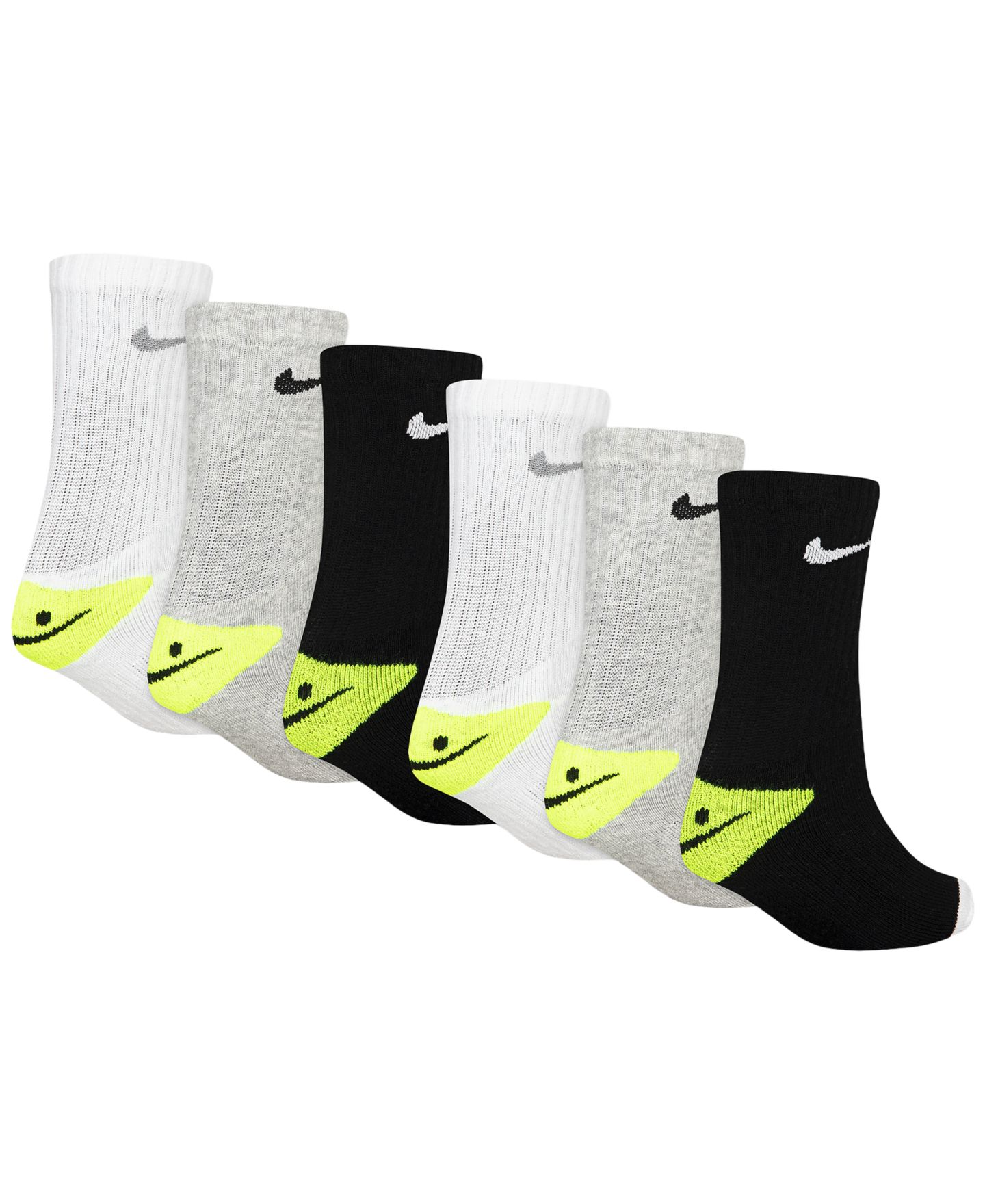 Детские носки Nike Smiley Dri-Fit, набор из 6 пар, 4-7, цвет: Серый меланжевый — фото 2