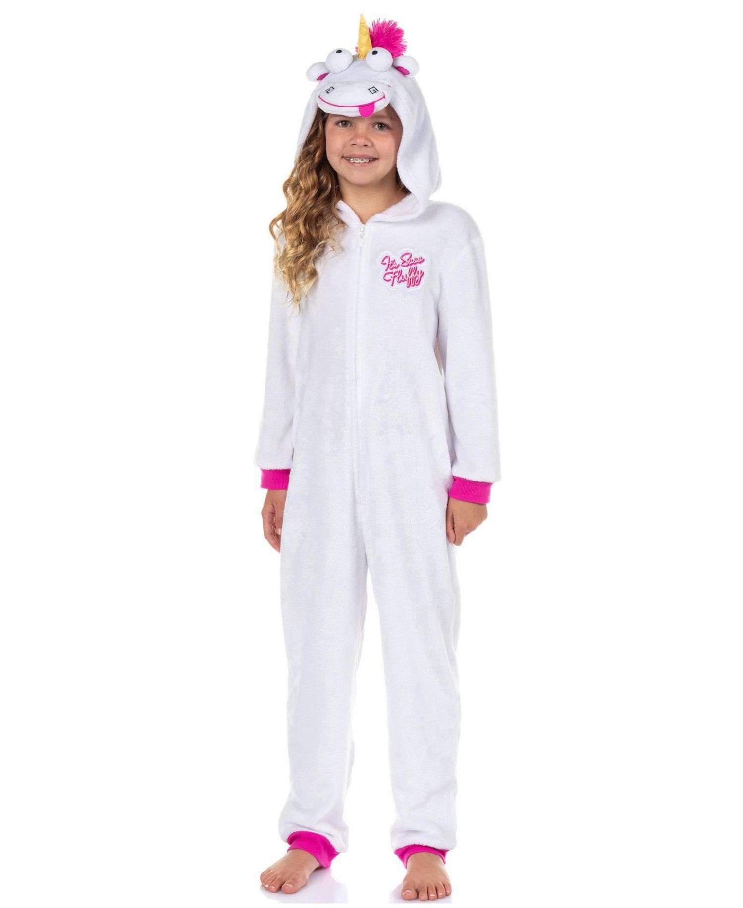 Minion Girls' 4-16 Fluffy Unicorn Costume Unions Suit One Piece Pajama Outfit For Kids
