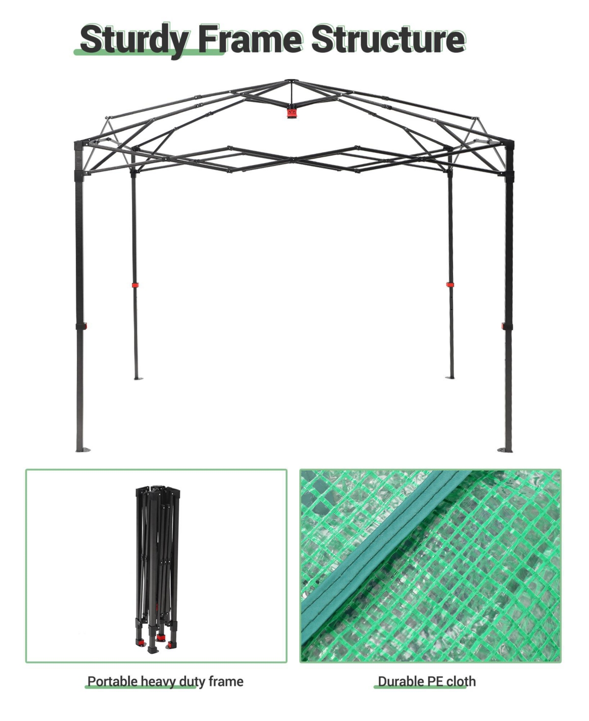 gaomon Walk-In Greenhouse with Galvanized Steel Frame, Pe Cover, Roll-Up Zipper Doors and Mesh Windows for Outdoor Growing
