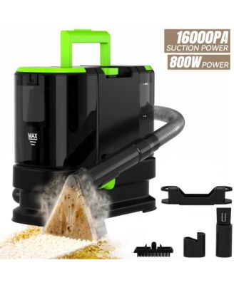 800W Portable Carpet Cleaner with 16KPA Suction and  Dual Tank for Home and  Auto