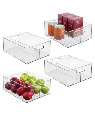 Divided Pantry Bin with Handles for Fridge or Pantry - Set of 4