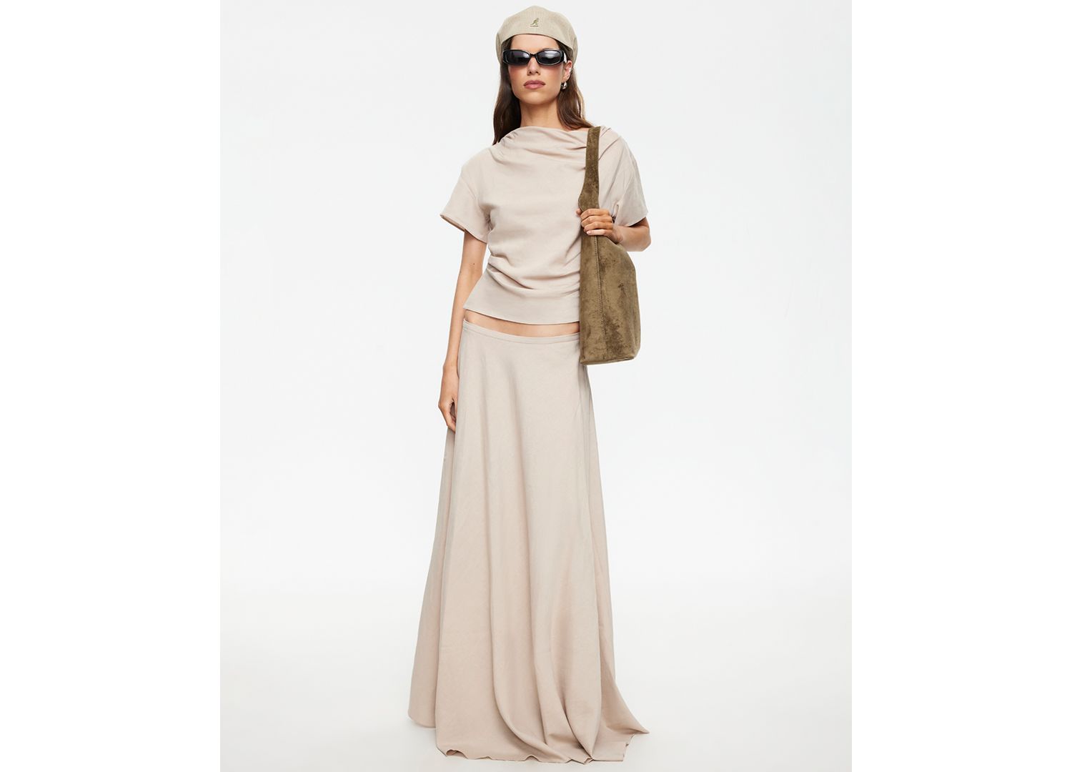 Women's Linen Halcyon Zippered Maxi Skirt