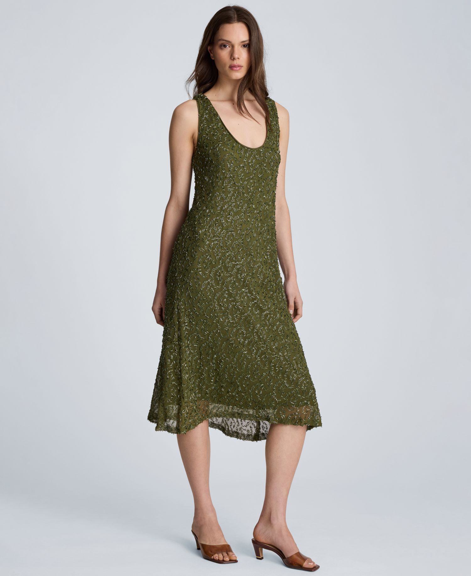 Women's Bias Scoop Neck Long Slip Dress