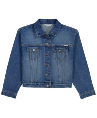 Girls' 7-16 Button-Front Denim Jacket