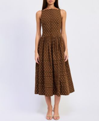 Women's Stella Polka Dot Sleeveless Midi Dress