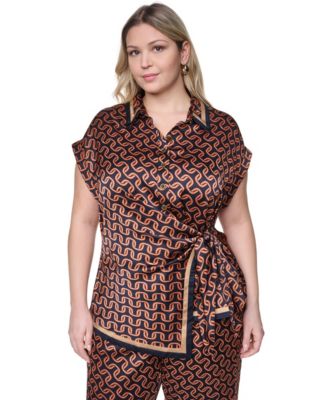 Women's Side Tie Button-Down Shirt