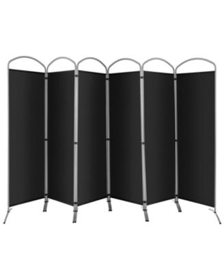 6-Foot 6-Panel Freestanding Folding Privacy Screen Room Divider for Indoor Use