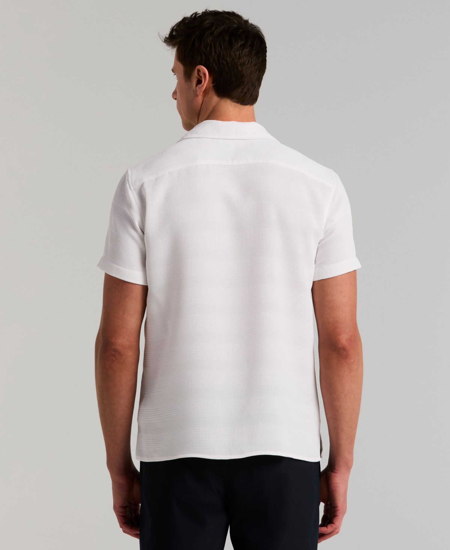 Men's Dobby Stripe Camp Collar Shirt