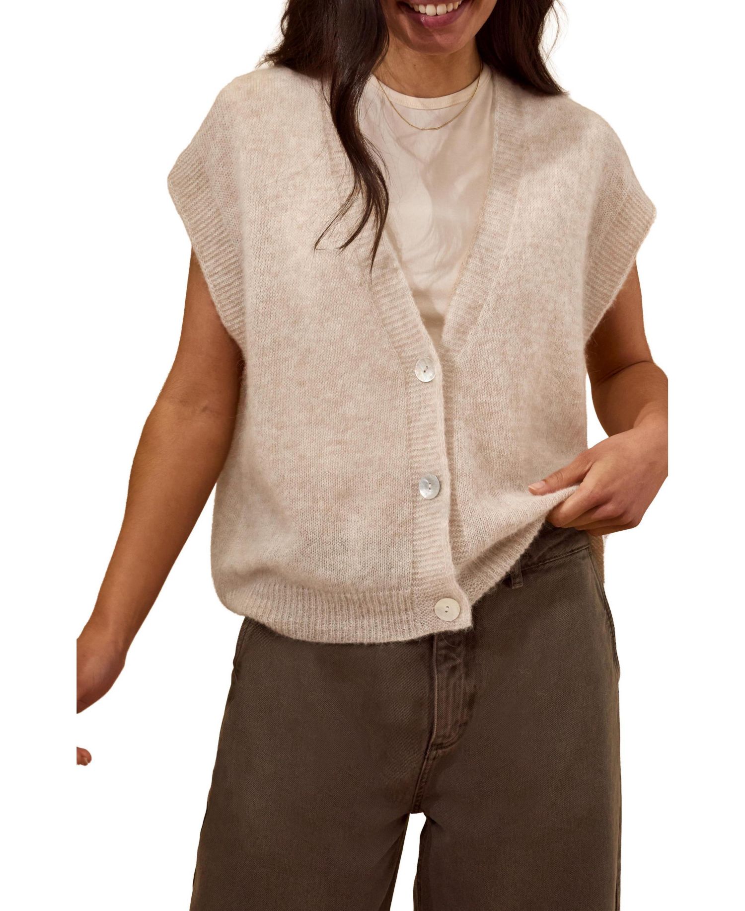 Women's Grown On Button Up Sleeve Cardigan