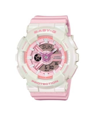 Women's Baby G Japanese Quartz Analog Digital Pink Resin Watch 43.4mm
