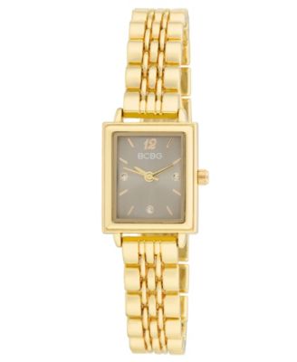 Women's Quartz Rectangle Gold Stainless Steel Watch 21mm