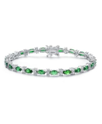 Unique White Gold Plated Marquise Cut CZ Tennis Bracelet