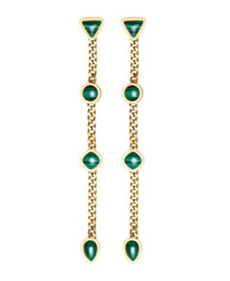 St Moran Tarnish-Resistant Gold Malachite Lafeyette Earrings - Green 131$