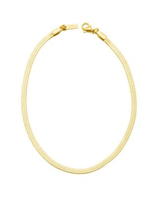 St. Moran Tarnish-Resistant Gold 3mm Herringbone Chain Edie Anklet - Gold