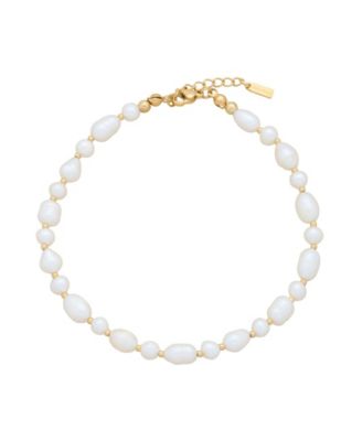 St Moran Gold Natural Freshwater Imitation Pearl Chunky Leah Anklet - Gold 109$