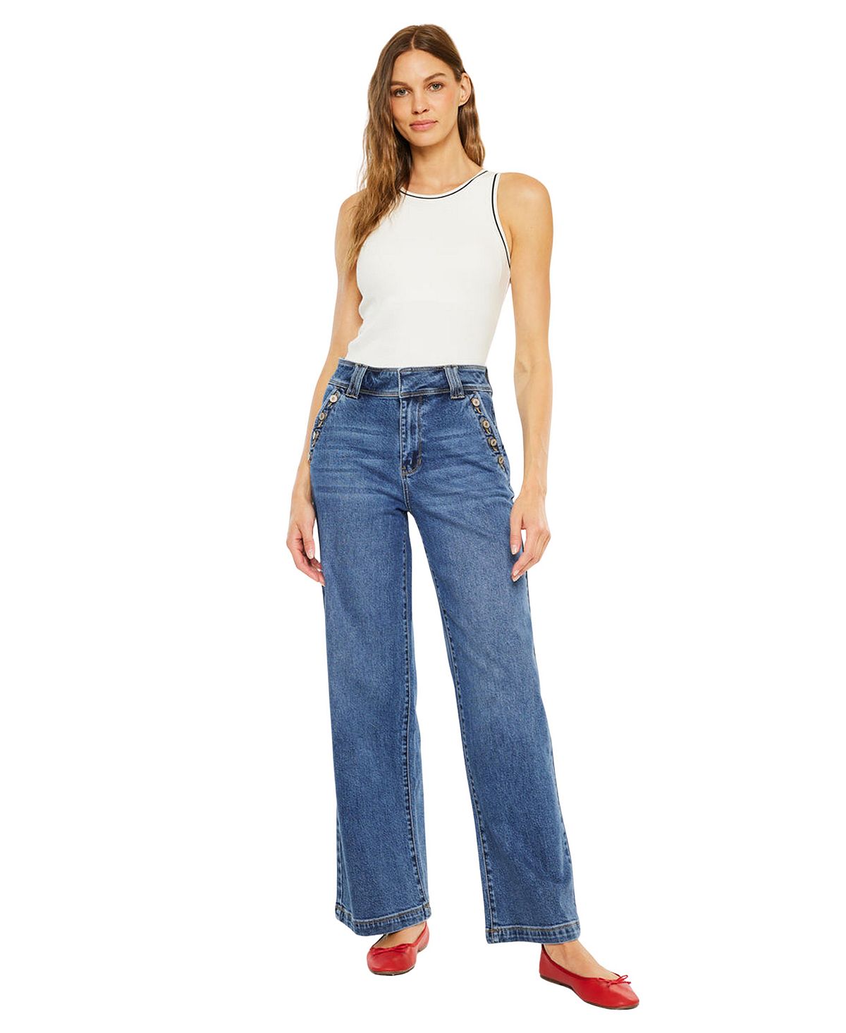 KanCan Women's Westwood Ultra High Rise Wide-Leg Jeans view 5 — MAYCSS fashion products