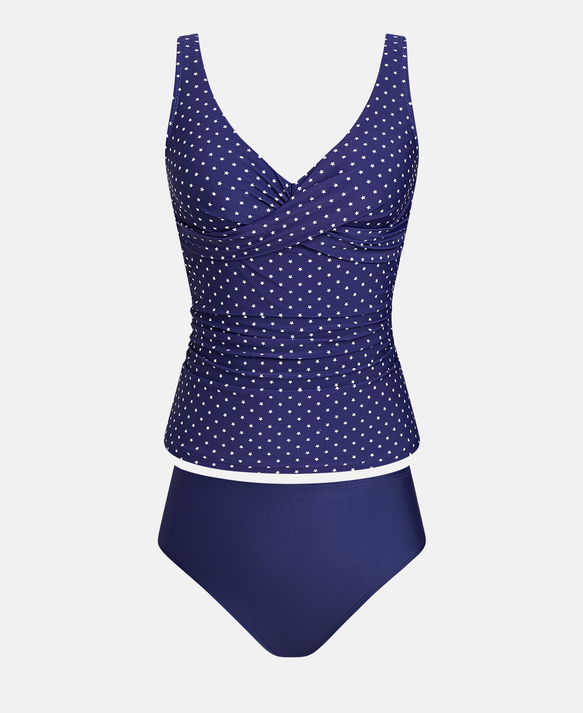 Cupshe Women's Wrapped Tankini Top & Tropical Mid-Rise Bottoms Set