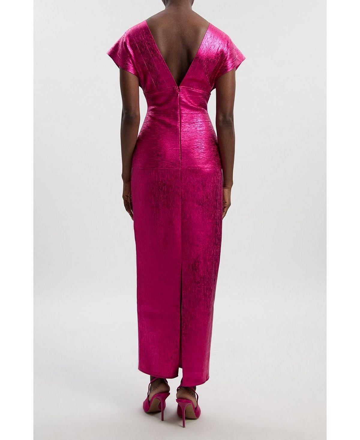 Karen Millen Women's Deep V-Neck Angel Sleeve Maxi Dress view 6 — MAYCSS fashion products