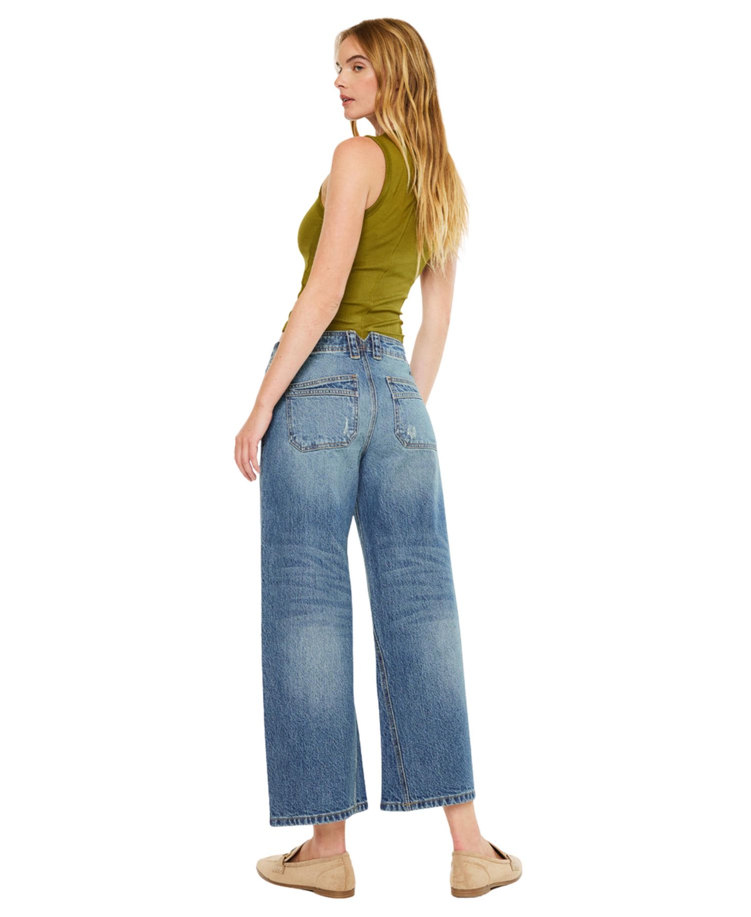 Women's Bells Mid Rise Loose Barrel Jeans