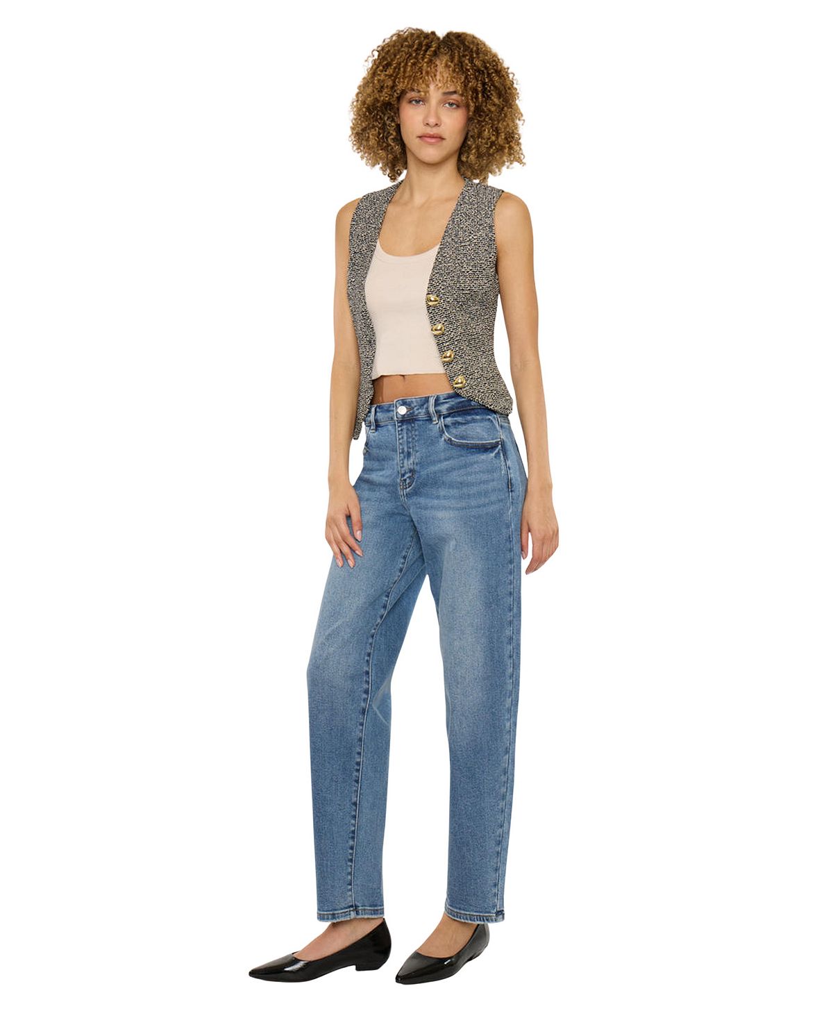 KanCan Women's Grace High Rise Slim Barrel Jeans view 6 — MAYCSS fashion products