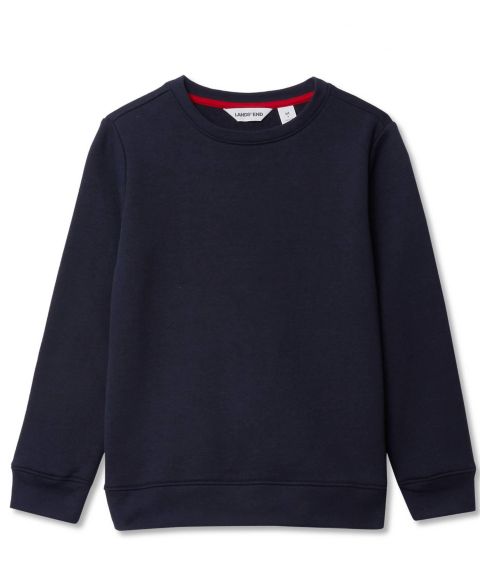 Толстовка Lands' End Fleece Crewneck для девочек, цвет: Тёмно-синий
