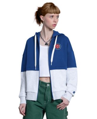 Women's Royal/Heather Gray Chicago Cubs Wishbone Full-Zip Hoodie
