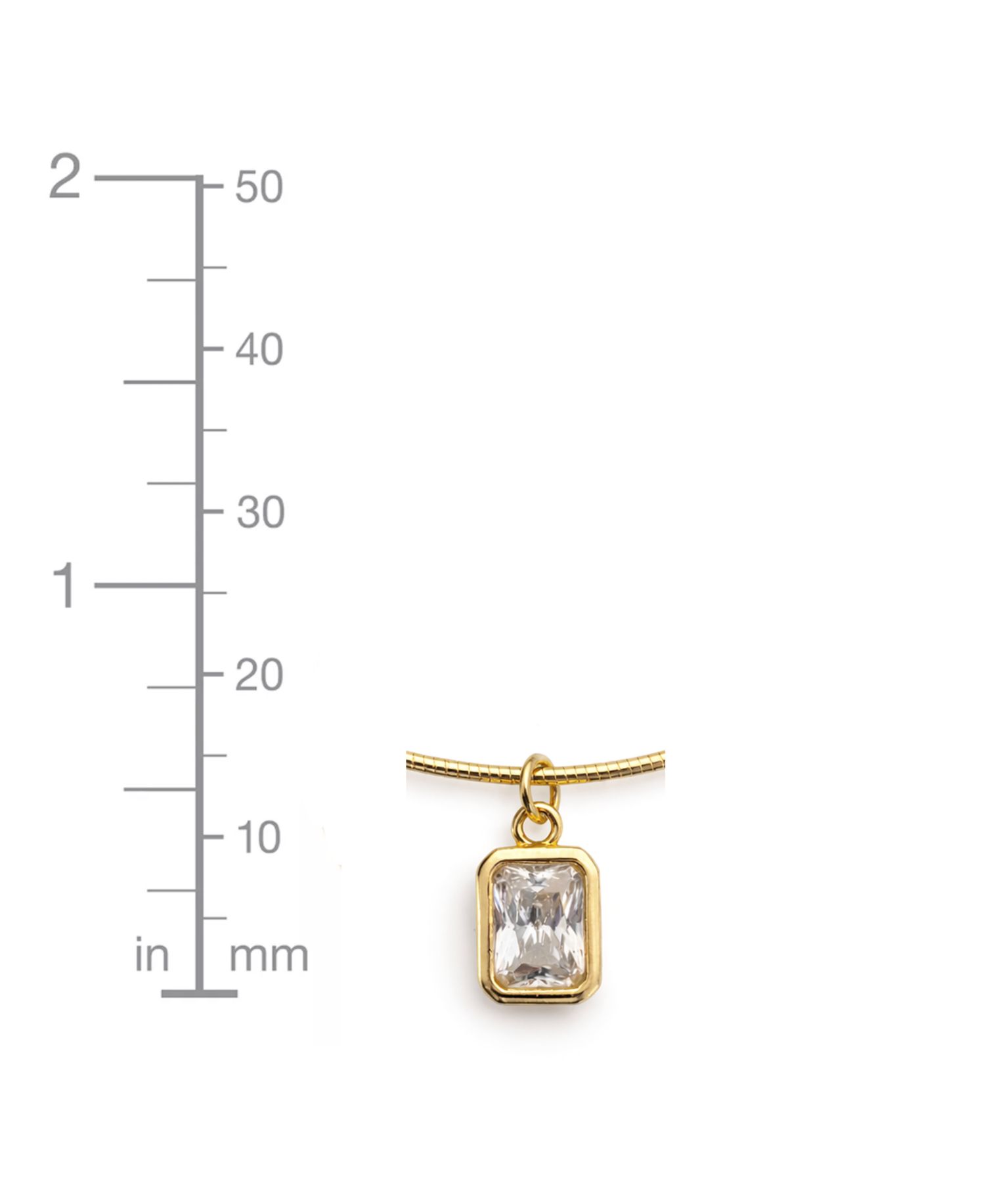 Snake Chain Cubic Zirconia Drop Necklace