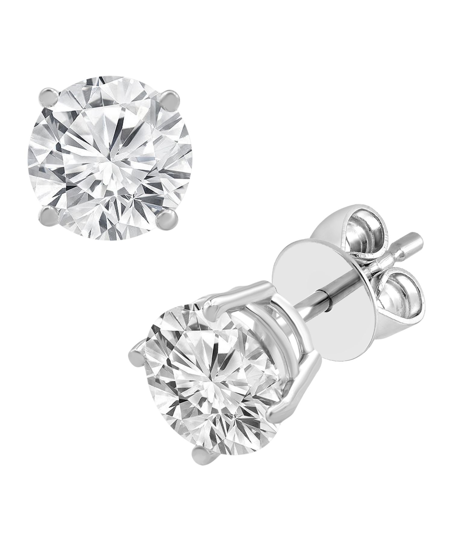 Certified Lab Grown Diamond Stud Earrings (4 ct. t.w.) in 14k White, Yellow or Rose Gold