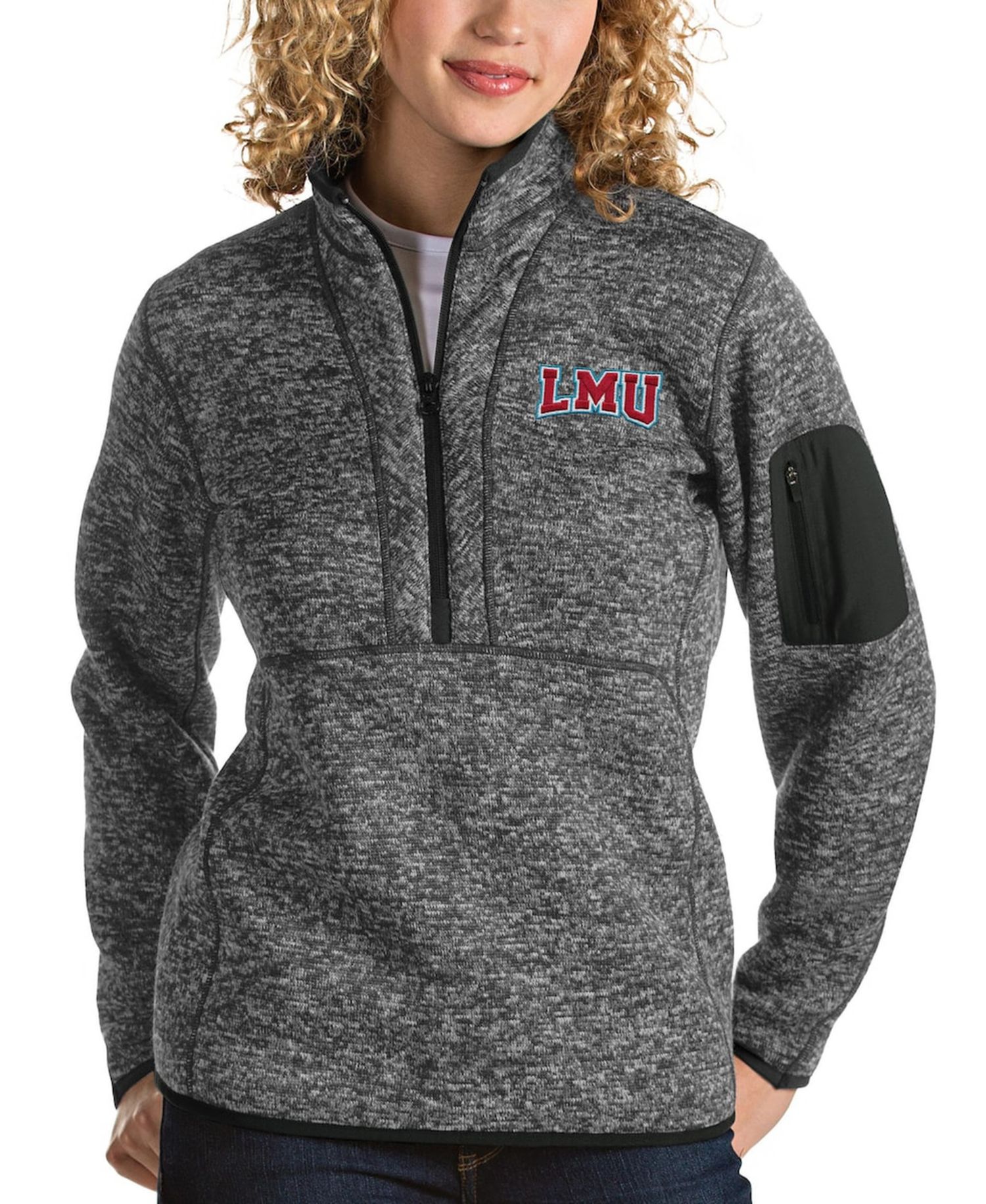 Women's Heather Black Loyola Marymount Lions Fortune Half-Zip Pullover Sweater