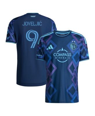 Men's Dejan Joveljic Blue Sporting Kansas City 2026 The 18th Vine Kit On-Field Authentic Patch Jersey