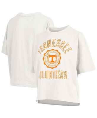 Women's White Tennessee Volunteers Motley Crew Bishop Waist Length Oversized Slub T-Shirt