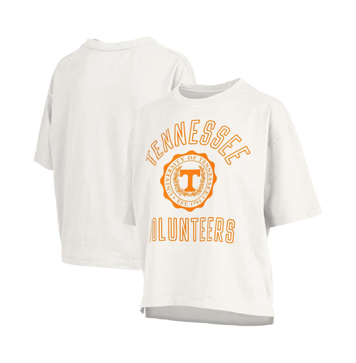 Женская футболка Pressbox White Tennessee Volunteers Motley Crew Bishop Waist Length Oversized Slub — фото 1